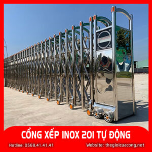 Cổng xếp Inox 201 tự động