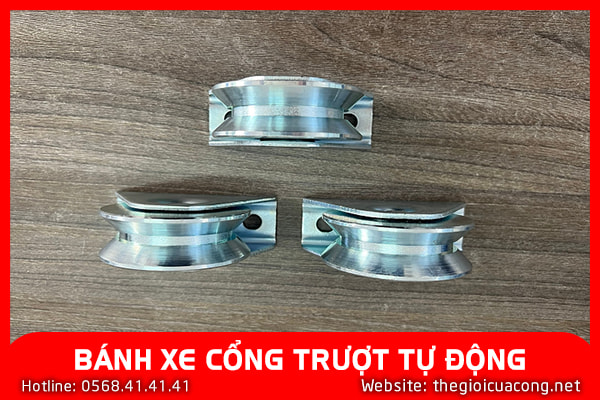 Bánh xe ray V chạy trên đường ray thép V.