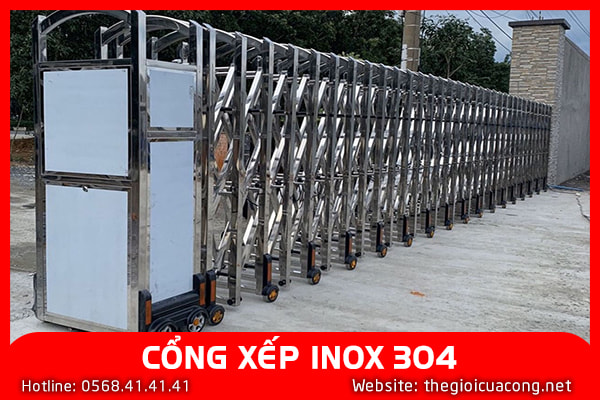 CỔNG XẾP INOX 304